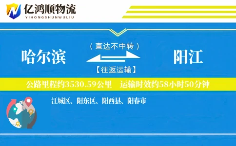 哈尔滨到阳江物流公司