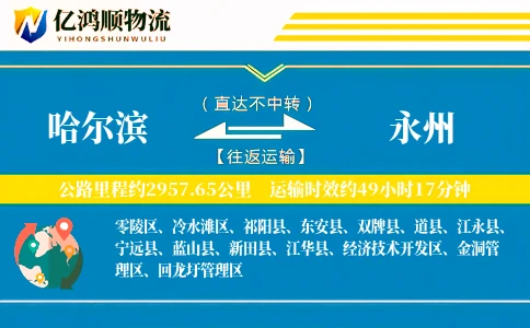 哈尔滨到永州物流公司