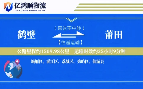 鹤壁到莆田物流公司