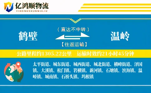 鹤壁到温岭物流公司