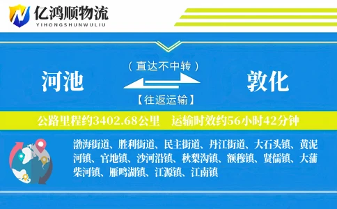 河池到敦化物流公司