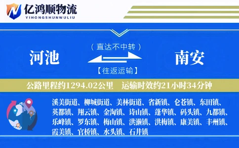 河池到南安物流公司
