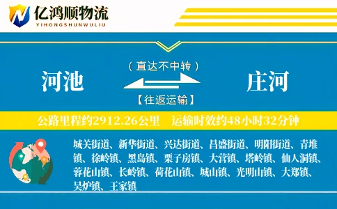 河池到庄河物流公司