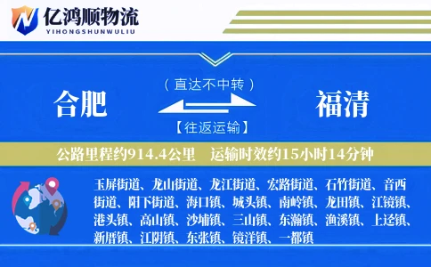 合肥到福清物流公司