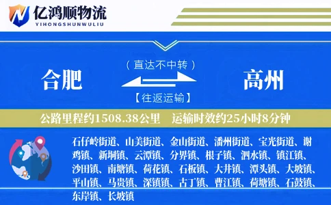 合肥到高州物流公司
