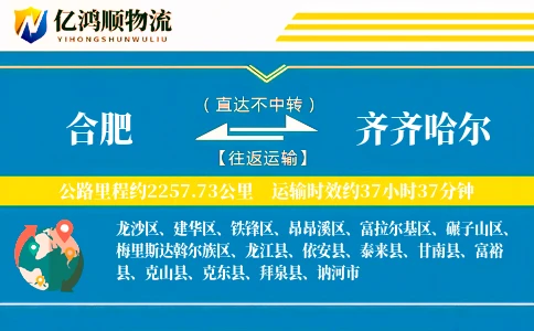 合肥到齐齐哈尔物流公司