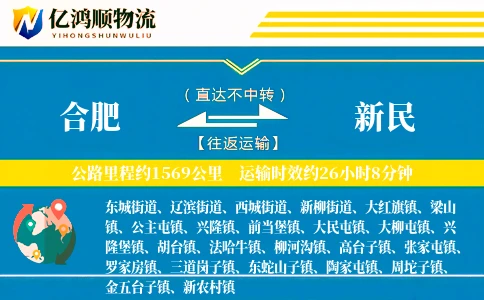 合肥到新民物流公司