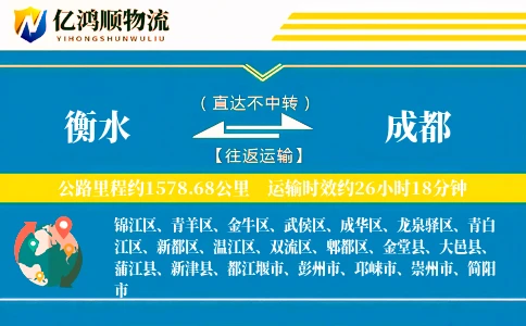 衡水到成都物流公司