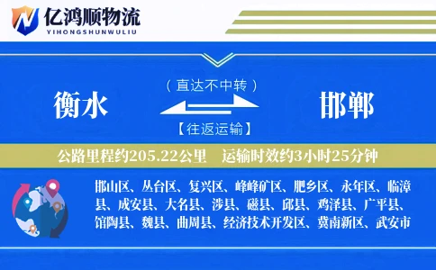 衡水到邯郸物流公司