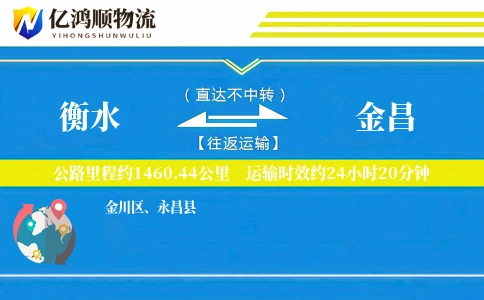 衡水到金昌物流公司