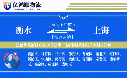 衡水到上海物流公司