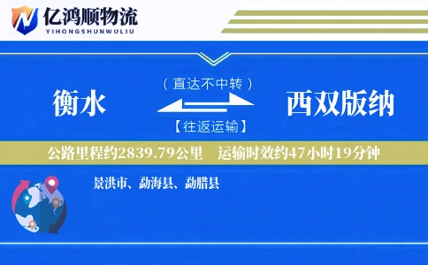 衡水到西双版纳物流公司