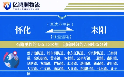 怀化到耒阳物流公司