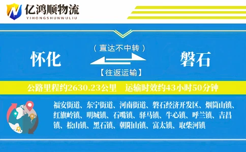 怀化到磐石物流公司