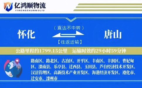 怀化到唐山物流公司