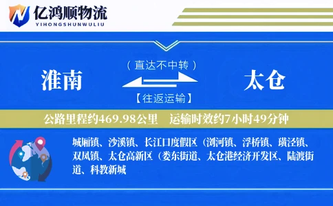 淮南到太仓物流公司