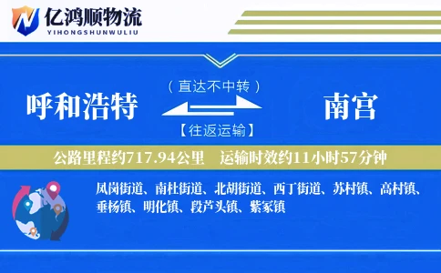呼和浩特到南宫物流公司