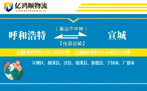 呼和浩特到宣城物流公司