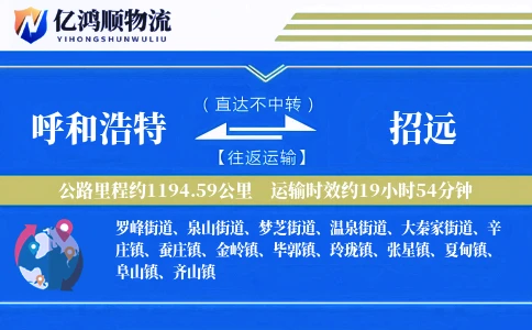 呼和浩特到招远物流公司