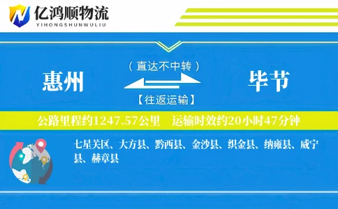 惠州到毕节物流公司