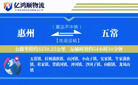 惠州到五常物流公司