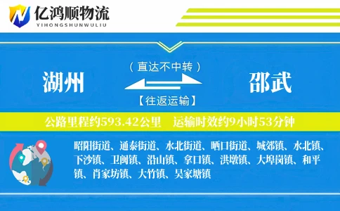 湖州到邵武物流公司