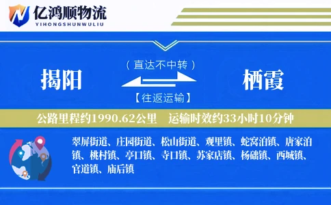 揭阳到栖霞物流公司