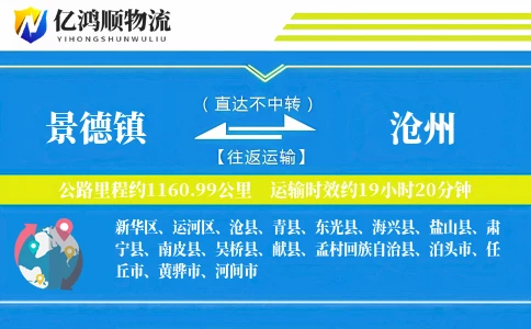 景德镇到沧州物流公司