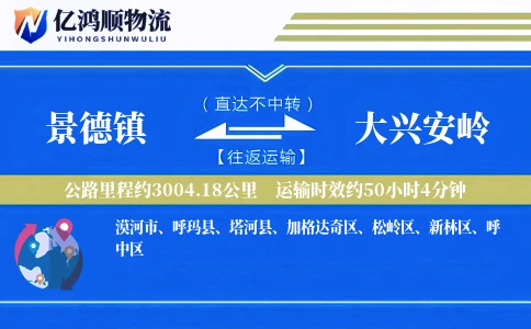 景德镇到大兴安岭物流公司