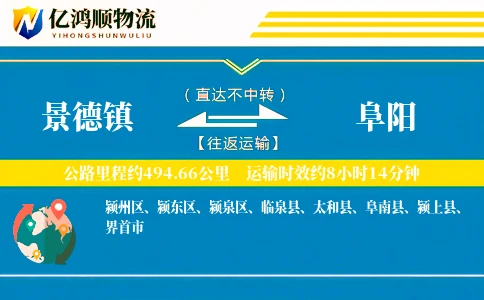 景德镇到阜阳物流公司