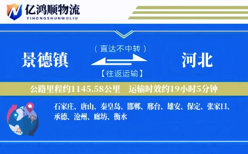 景德镇到河北物流公司