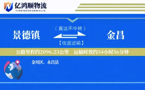 景德镇到金昌物流公司