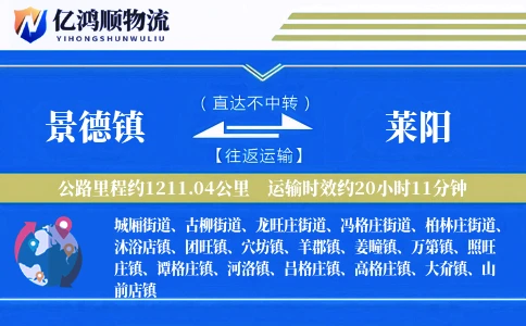 景德镇到莱阳物流公司