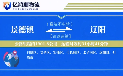 景德镇到辽阳物流公司