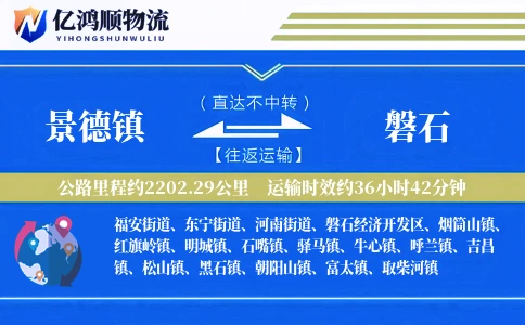 景德镇到磐石物流公司
