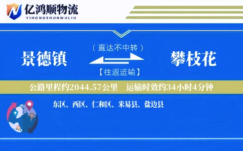 景德镇到攀枝花物流公司