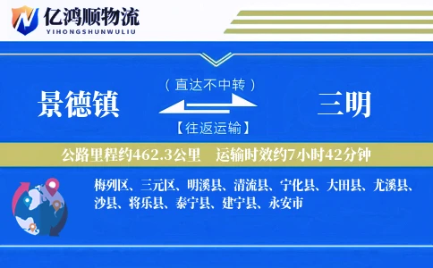 景德镇到三明物流公司