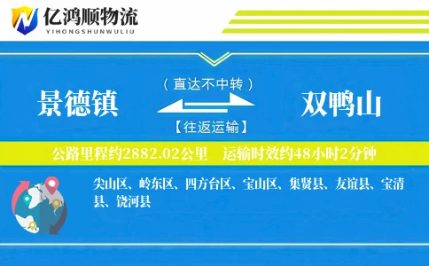 景德镇到双鸭山物流公司