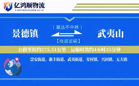 景德镇到武夷山物流公司