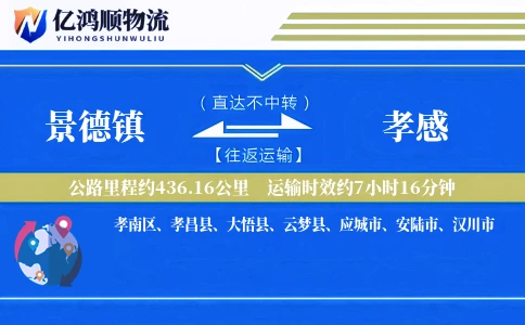 景德镇到孝感物流公司