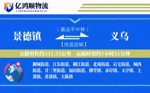 景德镇到义乌物流公司