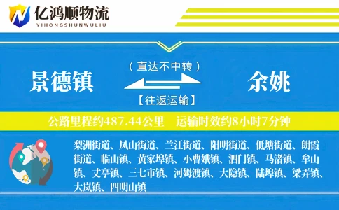 景德镇到余姚物流公司