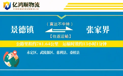 景德镇到张家界物流公司
