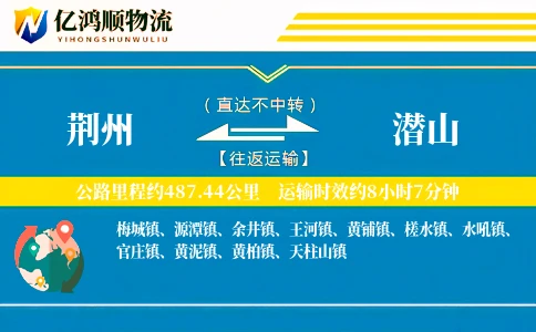 荆州到潜山物流公司