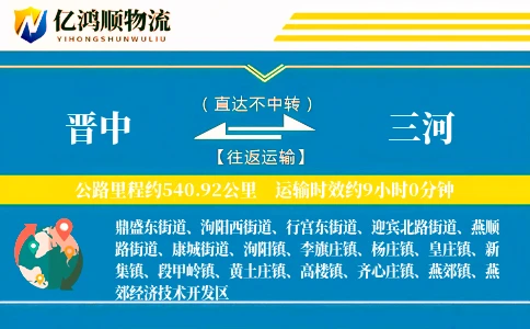 晋中到三河物流公司