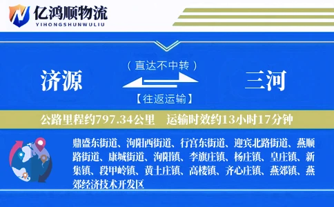 济源到三河物流公司