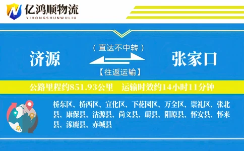 济源到张家口物流公司