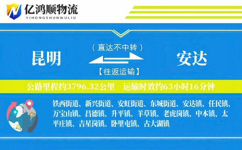 昆明到安达物流公司