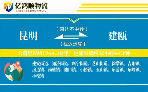 昆明到建瓯物流公司