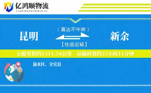 昆明到新余物流公司